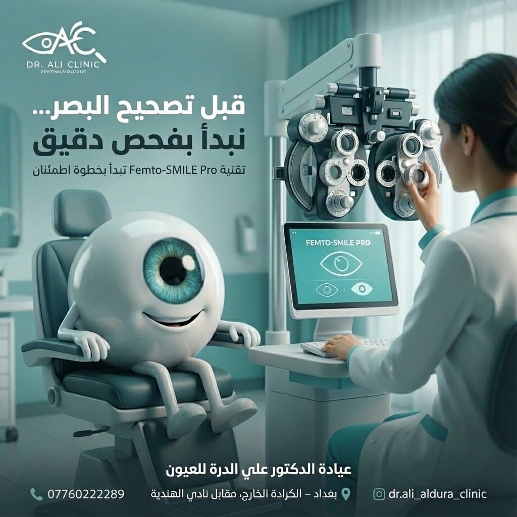 بوست توعوي، عيادة الدكتور علي الدرة للعيون